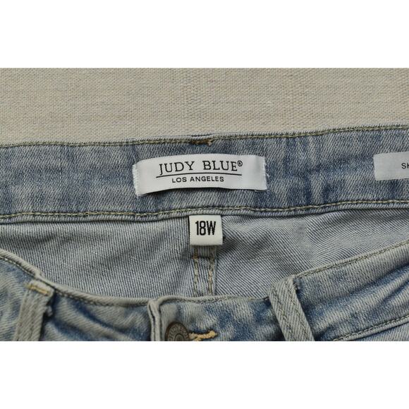 Judy Blue Women's Plus Size 18W Skinny Fit Light Wash Jeans Blue Cotton Blend - Picture 7 of 8
